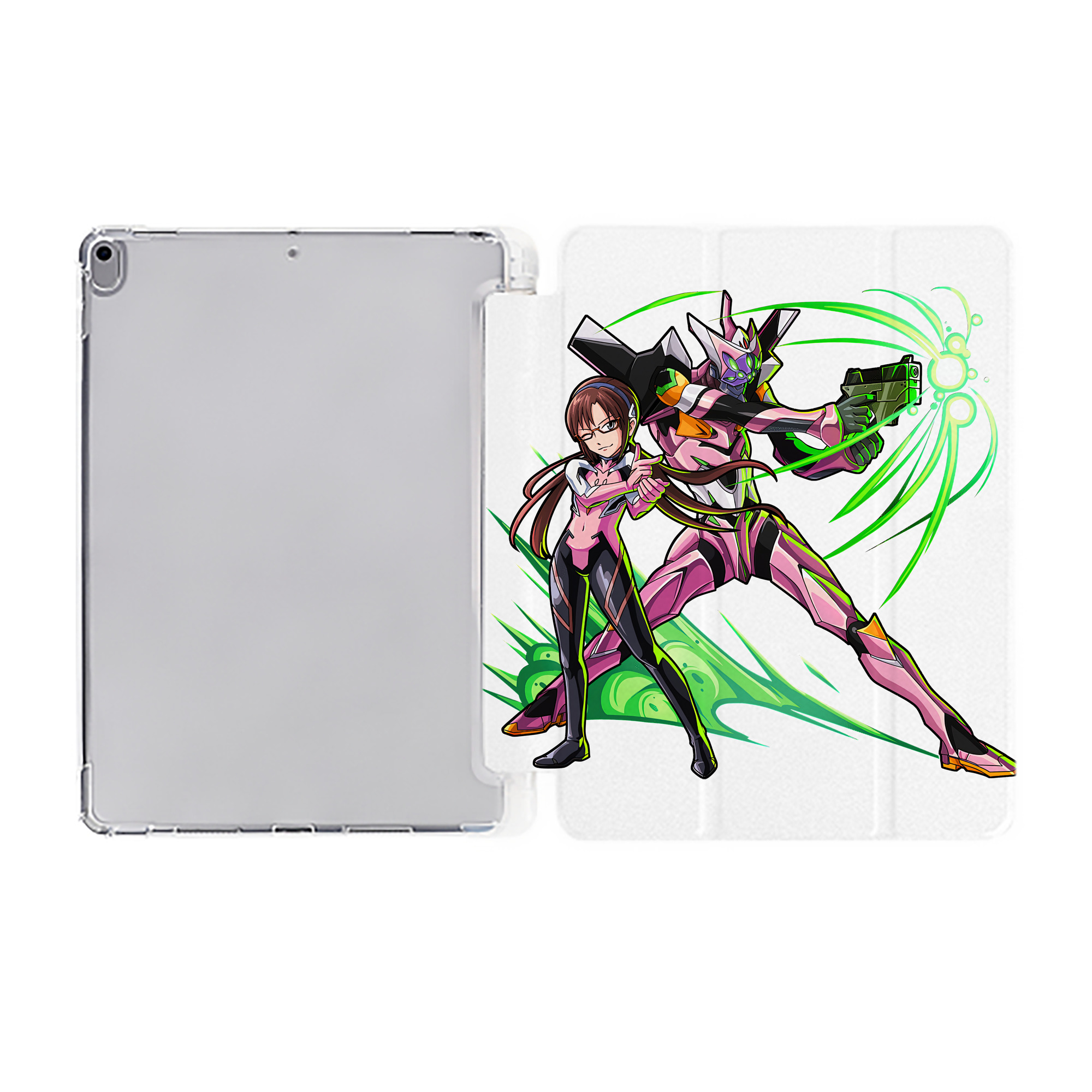 （画像用） EVA 新世紀エヴァンゲリオン IPad ケース ペン収納付き 三つ折りスタンド PUレザー×シリコン 対応機種9.5/10.5/10.9インチ